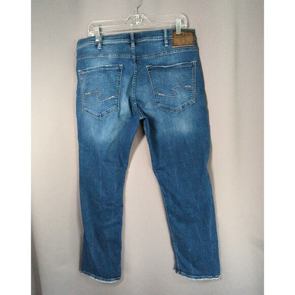 Silver Jeans Mens 34x32 Blue Grayson Relaxed Straight Stretch - Picture 12 of 12